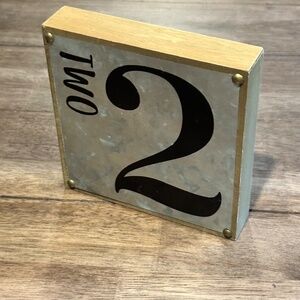 Hobby Lobby Galvanized Metal Number Decor - Number # 2